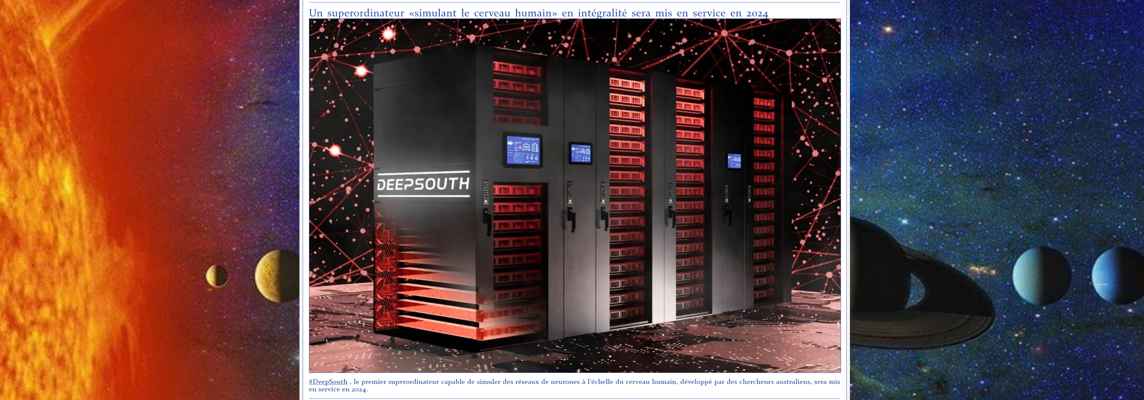#DeepSouth, le premier superordinateur capable de simuler des réseaux de neurones à l'échelle du cerveau humain, développé par des chercheurs australiens, sera mis en service en 2024.